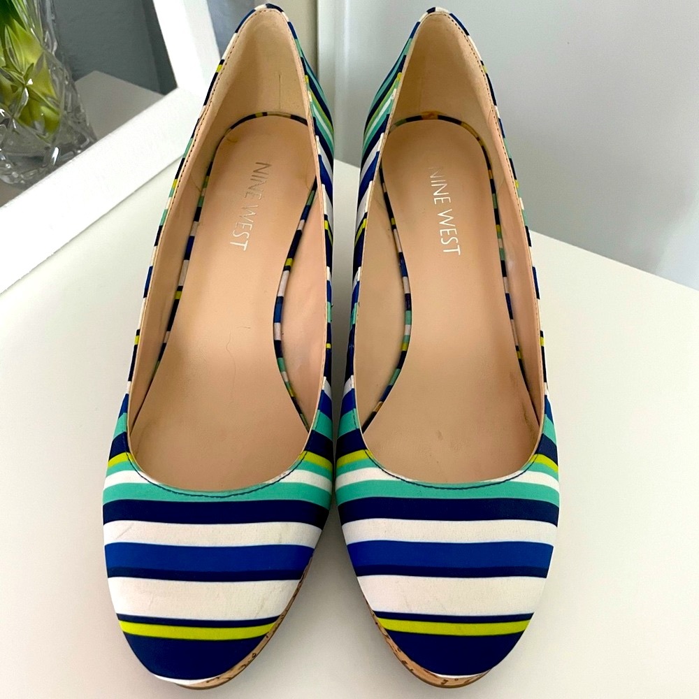 Nine West Iwondero size 6.5M cork wedge shoe